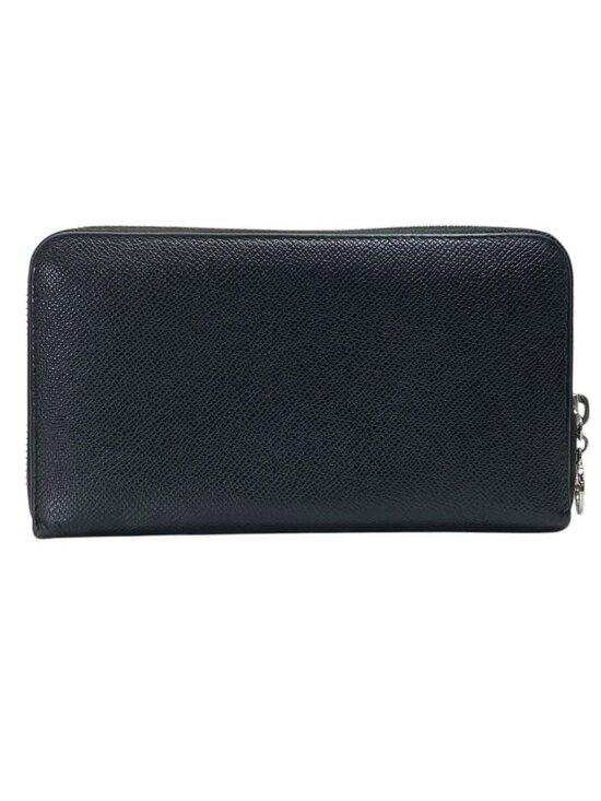 Bulgari Handbags - Bvlgari Man Wallet Zip Around Logo Silver Leather Black Sophistication Luxury